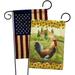 Breeze Decor Country Rooster 2-Sided Polyester 18 x 13 in. Garden Flag in Green/Red/Yellow | 18.5 H x 13 W in | Wayfair