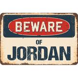 SignMission Beware of Jordan Sign Plastic in Blue/Brown/Red | 6 H x 9 W x 0.1 D in | Wayfair Z-D-6-BW-Jordan