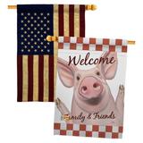 Breeze Decor Piggy 2-Sided Polyester 40 x 28 in. House Flag in Pink/Red | 40 H x 28 W in | Wayfair BD-FA-HP-110125-IP-BOAA-D-US18-WA