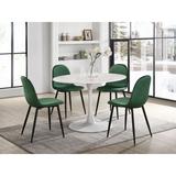 Orren Ellis Myquan 4 - Person Dining Set Wood/Upholstered/Metal in Brown/White | 30 H in | Wayfair E4EF6025EFE44458894BCC9D323CA02F