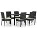 Red Barrel Studio® Patio Dining Set Dining Table & Chairs Furniture Set Poly Rattan Wicker/Rattan in Black | 55.1 W x 27.6 D in | Wayfair