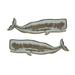 Breakwater Bay 2 Piece Sperm Whale Wall Décor Set, Metal in Brown | 7.5 H x 0.5 W x 21.25 D in | Wayfair 63CCB511DC8E48BDB430941C3F3723DF