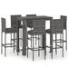 VidaXL Bar Set w/ Metal Frame Metal/Wicker/Rattan | 43.5 H x 39.4 W x 23.8 D in | Outdoor Furniture | Wayfair 3064799