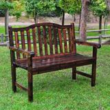 Red Barrel Studio® Susila Wooden Garden Outdoor Bench Wood/Natural Hardwoods in Brown | 36 H x 44.75 W x 22 D in | Wayfair