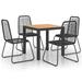 Latitude Run® Square 4 - Person 31.1" Long Outdoor Dining Set Wood/Wicker/Rattan in Brown | 29.13 H x 31.1 W x 31.1 D in | Wayfair
