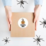 The Holiday Aisle® Thank You Pumpkin w/ Witch Hat Happy Halloween Stickers in Black | 2 H x 2 W x 2 D in | Wayfair DEA975419F9448A0891C92BDFD752CB9