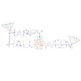 The Holiday Aisle® Happy Halloween Lighted Display Metal in Green/Indigo/Orange | 57 H x 1 W x 19 D in | Wayfair 00681CC89405444EAD83B9F22A6C3DC1