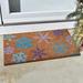 The Holiday Aisle® Beddingfield 29.5" x 17.7" Non-Slip Indoor/Outdoor Door Mat Coir in Blue/Brown | 29.5 H x 17.5 W in | Wayfair