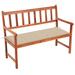Red Barrel Studio® Outdoor Patio Bench Wooden Garden Bench w/ Cushion Acacia Wood/Natural Hardwoods in Brown/White | Wayfair