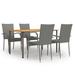 Latitude Run® Patio Dining Table & Chairs Poly Rattan Wood/Wicker/Rattan in Gray | Wayfair 2C8D22A606E844AE8E5CD56AA5603784
