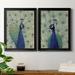 Dakota Fields Blue Peacock I Premium Framed Print - Ready To Hang Canvas in Blue/Green | 42.5 H x 61 W x 1 D in | Wayfair