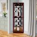 Charlton Home® Olivian Lighted Corner Curio Cabinet Wood/Glass in Brown | 72 H x 26 W x 13 D in | Wayfair 28CD0FE500A943C7BFD47241BA5551D9