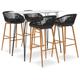 vidaXL Ensemble de bar 5 pcs Blanc et noir