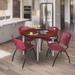 Kahlo 48" Round Breakroom Table- Cherry/ Chrome & 4 'M' Stack Chairs- Black