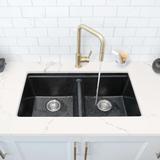 STYLISH Dual Mount 33" Double-Bowl Composite Granite Kitchen Sink - 33" x 18" x 9.5"