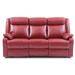 Ward 76 in. Faux leather 3-Seater Reclining Sofa with Pillow Top Arm - 76"L x 37"W x 40"H