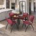 Kahlo 42" Round Breakroom Table- Cherry/ Black & 4 'M' Stack Chairs- Black