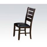 Urbana Side Chair (Set-2) in Black PU & Espresso, Black PU Seat Cushion, Box Seat Frame
