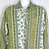 Levi's Shirts | Levis Silvertab Vintage Floral Peasant Shirt S/M Mens Boho Hippy Rope Tie Neck | Color: Green/White | Size: S/M