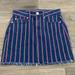 American Eagle Outfitters Skirts | American Eagle Super Stretch High Rise Mini Jean Skirt Blue Red Striped Sz 0 | Color: Blue/Red | Size: 0