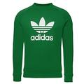 adidas Adicolor Men's Trefoil Crew Neck Sweatshirt, Green-white (H06653), L