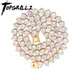 TOicalRILLZ-Collier de tennis à 3 griffes pour homme breloque Hip Hop or argent bijoux de