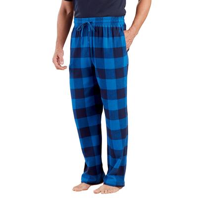 Men's Flannel Pant (Size XXXXXL) Buffalo Plaid-Blue, Cotton