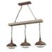 Terni Kitchen Island Lighting Linear Pendant Chandelier Barn Shade, 3-Light Hanging Lighting Fixture