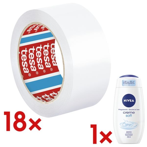 tesa 18x Packband »4195« inkl. Duschgel »Creme Soft« weiß Image