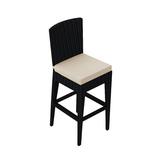 Lark Manor™ Kaneb Patio Bar Stool Wicker/Rattan in Black | 43.25 H x 16.5 W x 20.5 D in | Wayfair 599E2A694046470FB8C0FE44E7F10977