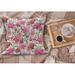 East Urban Home Ambesonne Shabby Flora Fluffy Throw Pillow Cushion Cover, Summer Spring Garden Flowers w/ Leaves & Buds Art | Wayfair