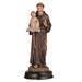 Trinx Exmore Saint Anthony Holding Child Jesus Figurine Religious Decoration Resin in Brown/Gray | 5 H x 2 W x 2 D in | Wayfair
