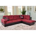 Red/Black Sectional - Andover Mills™ Burman 103.5" Wide Faux Leather Sofa & Chaise Microfiber/Microsuede | 35 H x 103.5 W x 74.5 D in | Wayfair