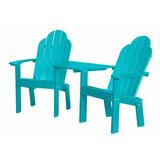 Wildridge Classic Deck Chair Tete-A-Tete Plastic/Resin in Blue | Wayfair LCC-229-ARUBA