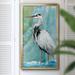 Breakwater Bay Biscayne Bay Crane - Picture Frame Painting on Canvas Canvas, Solid Wood in Black/Blue/Green | 42.5 H x 22.5 W x 1.5 D in | Wayfair