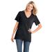 Plus Size Women's Perfect Short-Sleeve V-Neck Tee by Woman Within in Black (Size 2X) Shirt