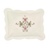 Ava Embroidered Cotton Sham by BrylaneHome in Ivory (Size STAND) Pillow