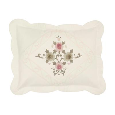 Ava Embroidered Cotton Sham by BrylaneHome in Ivory (Size STAND) Pillow