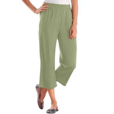 Plus Size Women's 7-Day Knit Capri by Woman Within in Sage (Size 6X) Pants