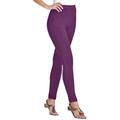 Plus Size Women's Stretch Cotton Legging by Woman Within in Plum Purple (Size 1X)