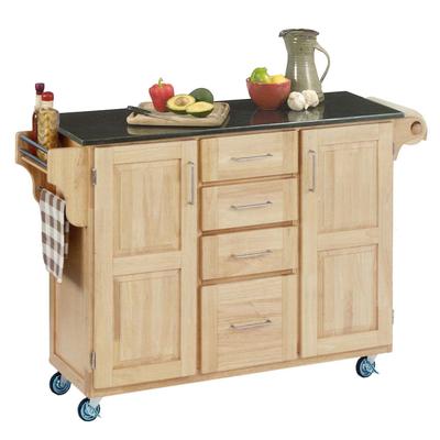 Large Natural Finish Create a Cart with Black Gran...
