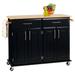 Dolly Madison Kitchen Island Cart by Homestyles in Black Wood