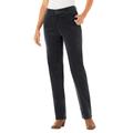 Plus Size Women's Corduroy Straight Leg Stretch Pant by Woman Within in Black (Size 16 WP)