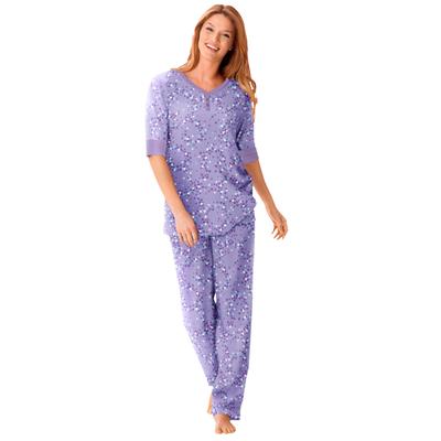 Plus Size Women's Print pj set by Dreams & Co. in Soft Iris Hearts (Size 2X) Pajamas