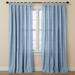 Wide Width Poly Cotton Canvas Tab-Top Panel by BrylaneHome in Carolina Blue (Size 48" W 96" L) Window Curtain