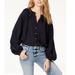 Free People Tops | Free People Women's Navy Blue Button Front Eyelet Top Size Large | Color: Blue | Size: L