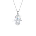 Elli - Hamsa Hand der Fatima Evil Eye Kristalle 925 Silber Ketten Damen