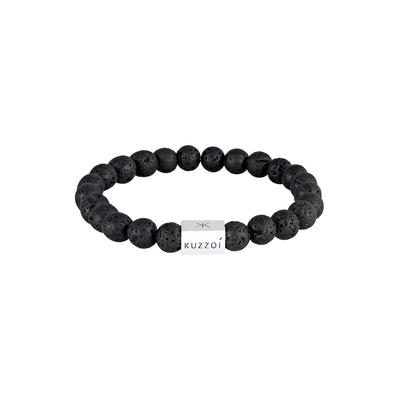 KUZZOI Herren Lava Edelstein Bead Rechteck 925 Silber 19 Image