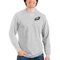 Men's Antigua Heathered Gray Philadelphia Eagles Reward Crewneck Pullover Sweatshirt