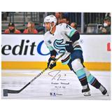 Jordan Eberle Seattle Kraken Autographed 16'' x 20'' First Game vs. Las Vegas Golden Knights Photograph with ''Kraken Released 10/12/21'' Inscription